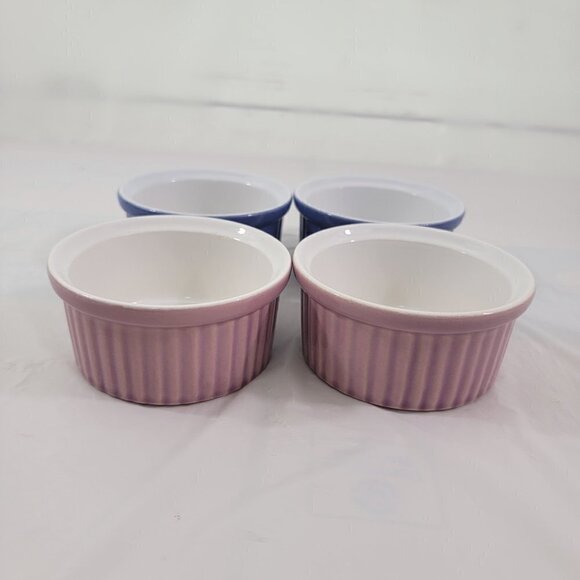 Porcelain Ramekin Dessert Butter Gravy Bowls Set  of 4 - Made in France - Picture 6 of 16